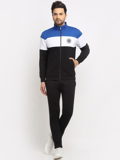 

WILD WEST Men Black & Blue Colourblocked Tracksuits