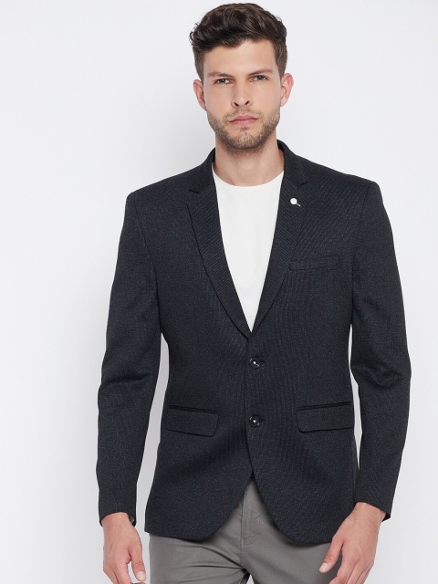 

Crimsoune Club Men Black Solid Single-Breasted Slim-Fit Formal Blazer