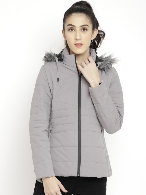 

LURE URBAN Women Grey Longline Parka Jacket