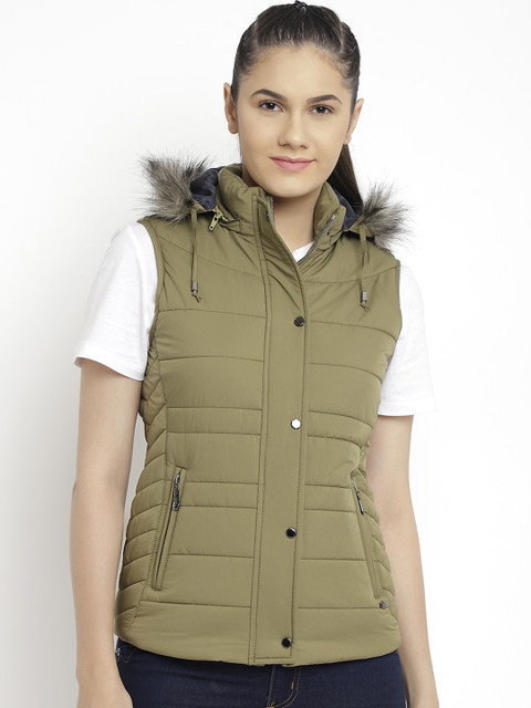 

LURE URBAN Women Green Self Design Hooded Parka Jacket