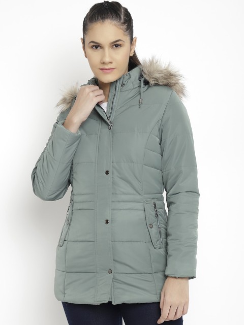 

LURE URBAN Women Green Longline Parka Jacket