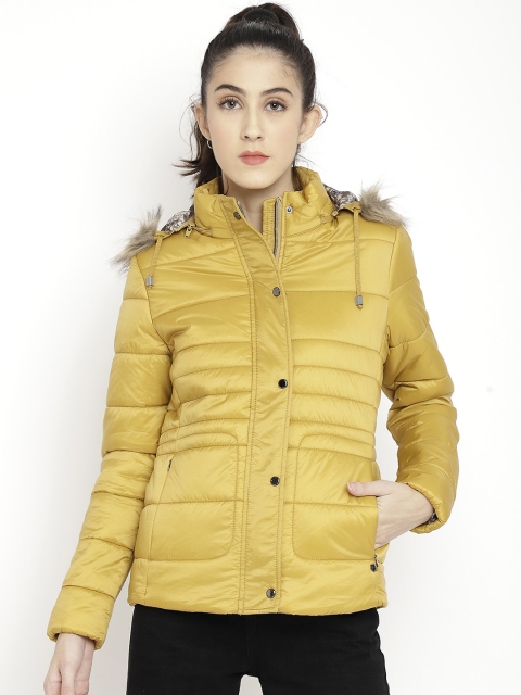 

LURE URBAN Women Gold-Toned Padded Jacket