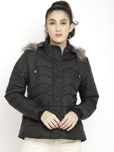 

LURE URBAN Women Black Solid Regular Parka Jacket