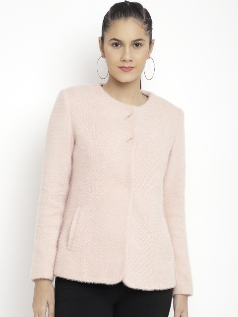 

LURE URBAN Women Cream-Coloured Solid Woollen Princess Coat