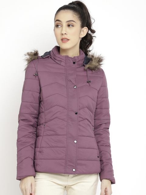 

LURE URBAN Women Purple Longline Parka Jacket