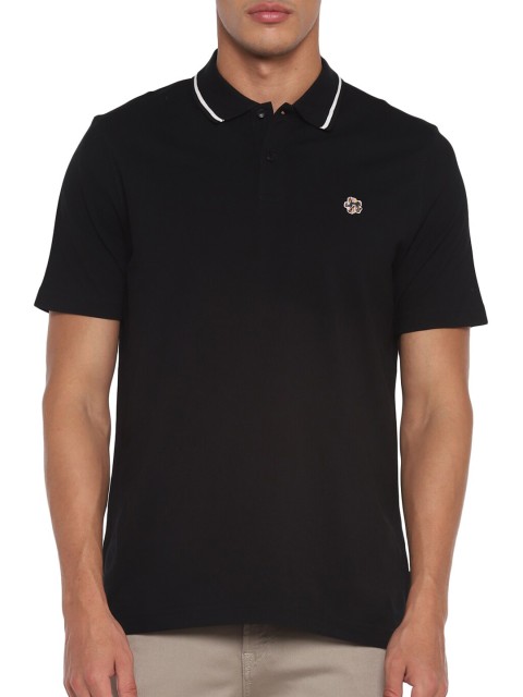

Ted Baker Men Black Polo Collar Slim Fit Cotton T-shirt
