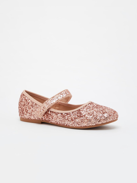 

shoexpress Girls Pink Embellished Leather Party Ballerinas Flats
