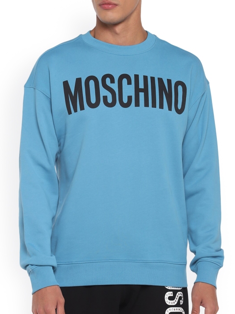 

MOSCHINO COUTURE Men Blue Printed Sweatshirt