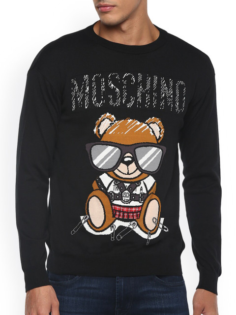 

MOSCHINO COUTURE Men Black Printed Sweatshirt