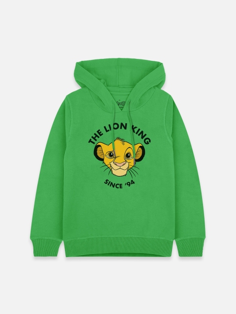 

Kids Ville Boys Green Lion King Printed Hooded Sweatshirt