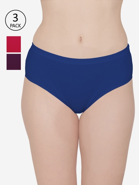 

Kalyani Women Pack Of 3 Assorted Mid Rise Hipster Briefs