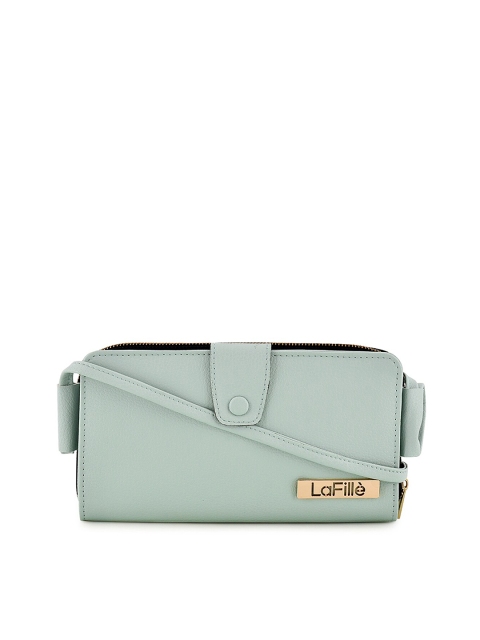 

LaFille Women Green Textured PU Two Fold Wallet