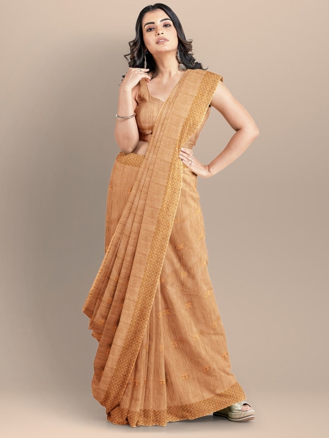 

BharatSthali Beige Woven Design Silk Cotton Mangalagiri Saree