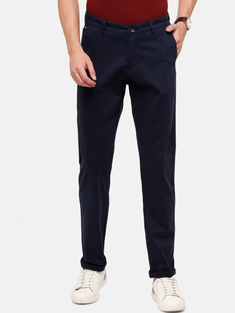 

Double Two Men Navy Blue Slim Fit Chinos Trousers