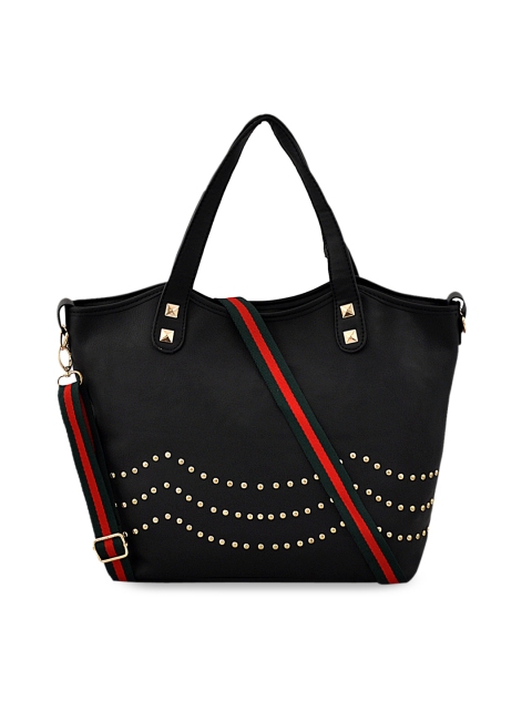 

Pez dorado Black Embellished Structured Handheld Bag