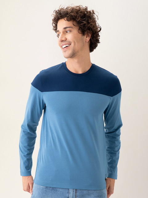 

Damensch Men Constant 500 Day Colourblocked Regular Fit Step-Out T Shirt, Blue