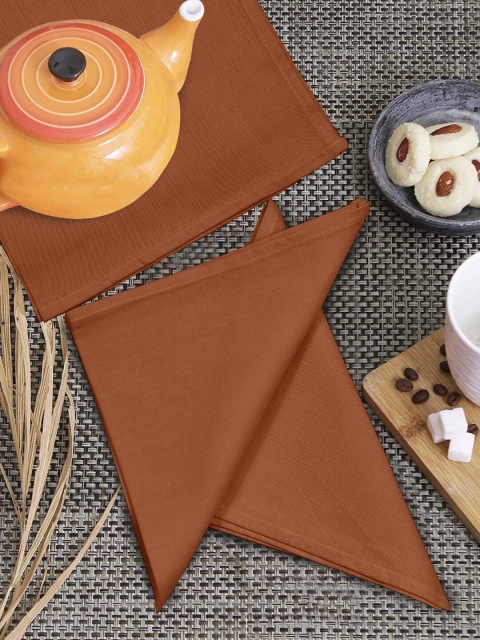 

Clasiko Set of 6 Brown Solid Table Napkins