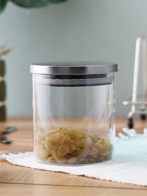 

Sanjeev Kapoor Transparent & Grey Round Jar 700Ml