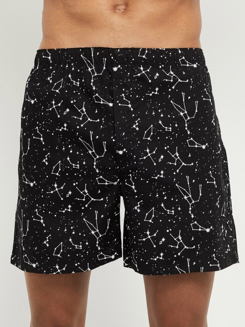 

max Men Black & White Printed Pure Cotton Boxers