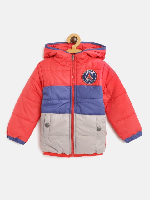 

GAME BEGINS Boys Red & Grey Hooded Bomber Jacket