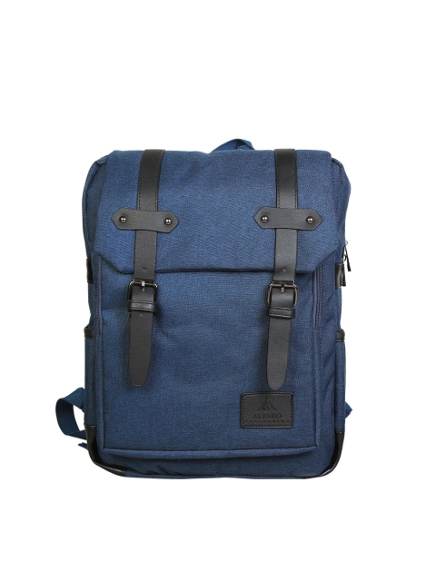 

Alvaro Castagnino Men Blue & Black Solid Backpack