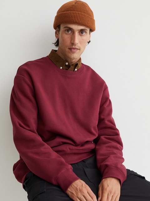 

H&M Men Red Relaxed Fit Sweatshirt