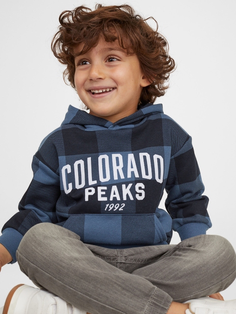 

H&M Boys Blue Printed Hoodie