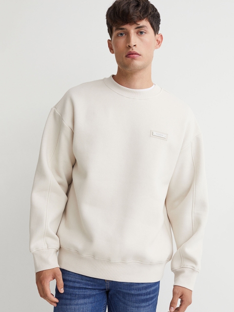 

H&M Men Beige Sweatshirt