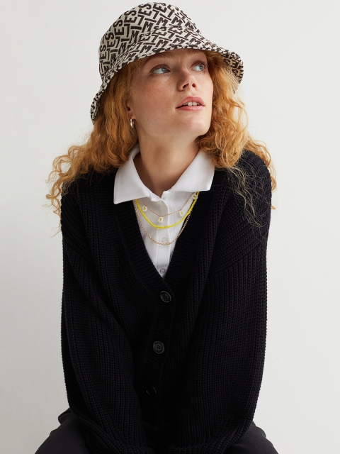 

H&M Women Black Rib-Knit Cardigan