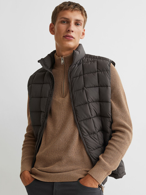 

H&M Men Beige Slim Fit jumper