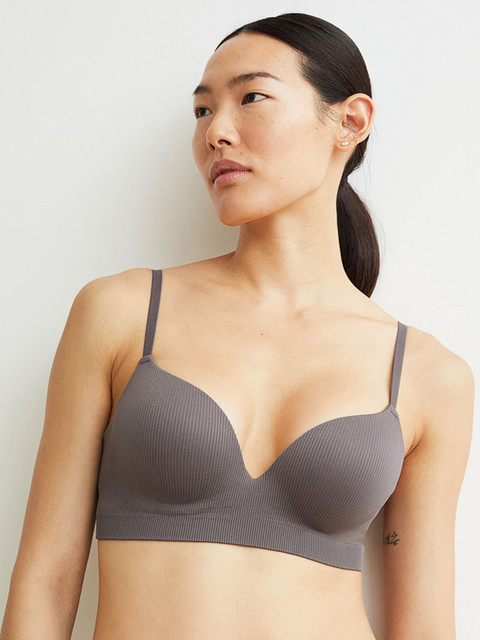 

H&M Grey Seamless Super Push-Up Bra 0923368009