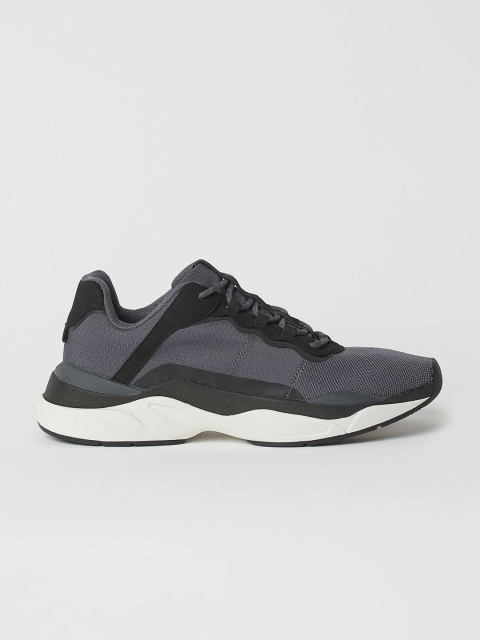 

H&M Men Grey & Black Colorblocked Regular Trainers