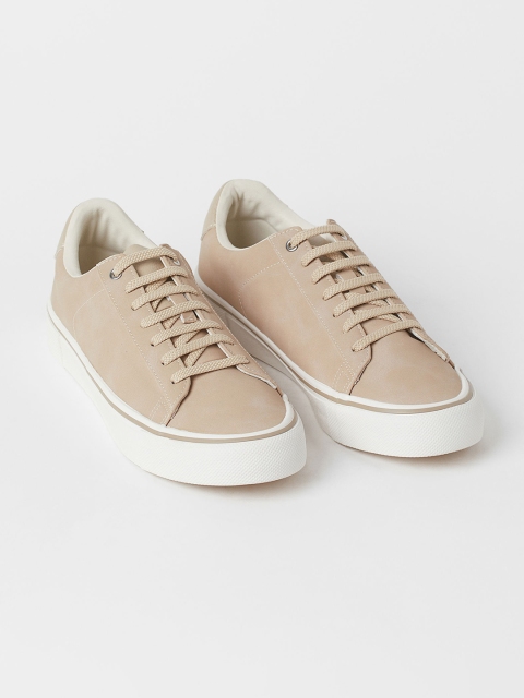 

H&M Men Beige Imitation leather Trainers