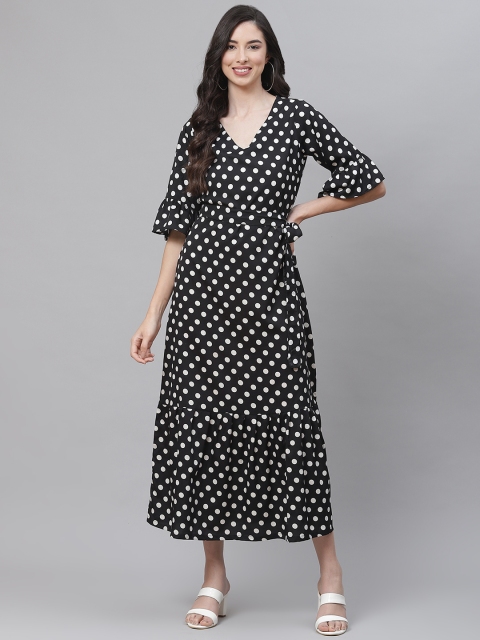 

SIRIKIT Black Crepe A-Line Maxi Dress