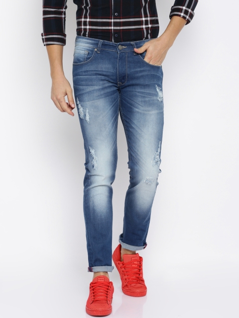 

SELA Men Blue Distressed Jeans