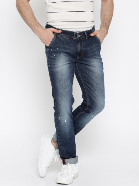 

SELA Men Blue Mid-Rise Low Distressed Jeans