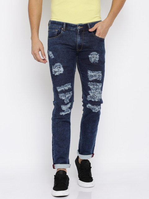 

SELA Men Blue Distressed Jeans