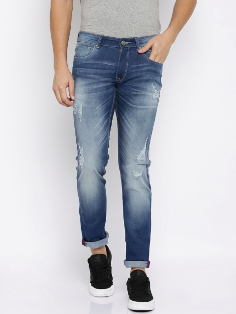 

SELA Men Blue Distressed Jeans