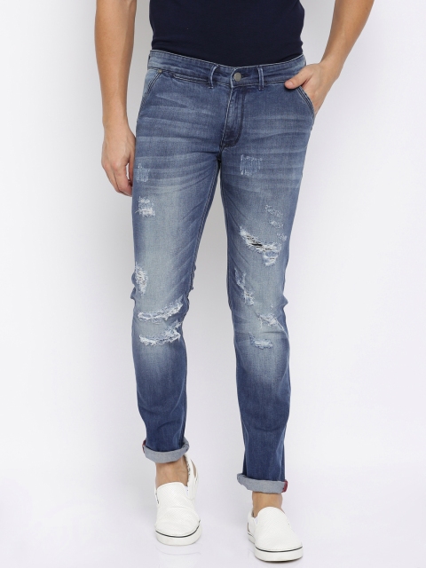 

SELA Men Blue Distressed Jeans