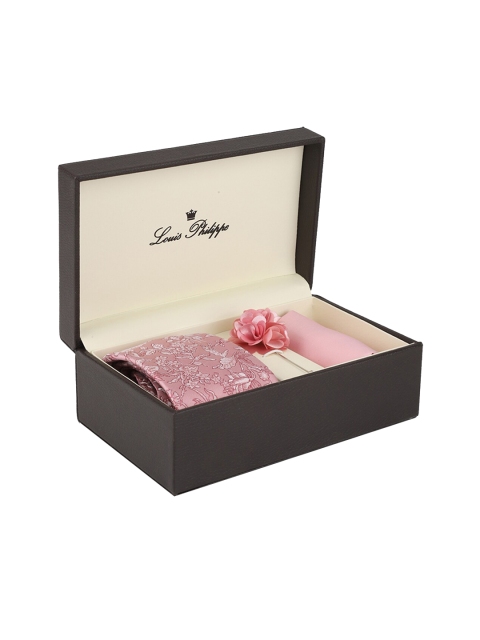

Louis Philippe Men Pink Woven Design Accessory Gift Set