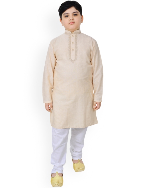 

SG YUVRAJ Boys Beige Regular Pure Cotton Kurta with Pyjamas