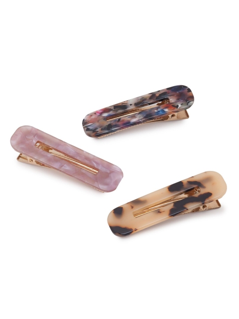 

Lilly & sparkle Women Set Of 3 Multicoloured Printed Alligator Hair Clips, Multi