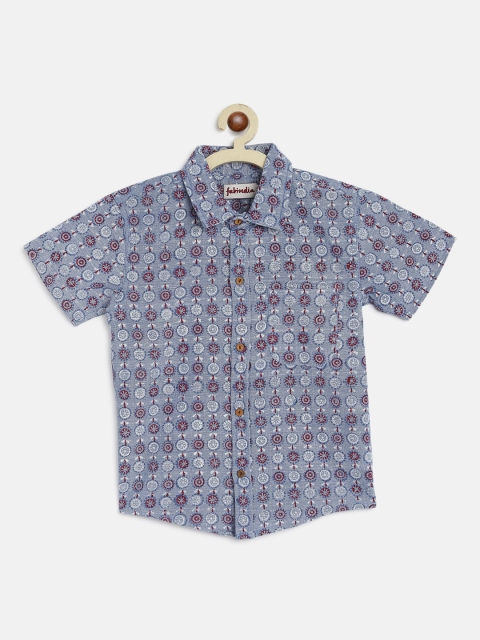 

Fabindia Boys Blue Opaque Printed Casual Shirt