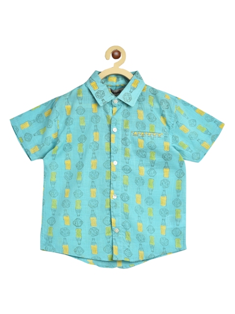 

Fabindia Boys Blue Opaque Printed Casual Shirt
