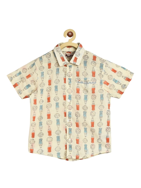 

Fabindia Boys Cream & Red Printed Geometric Printed Casual Shirt