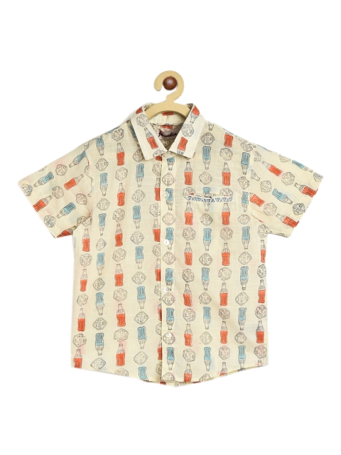 

Fabindia Boys Off White Printed Casual Shirt