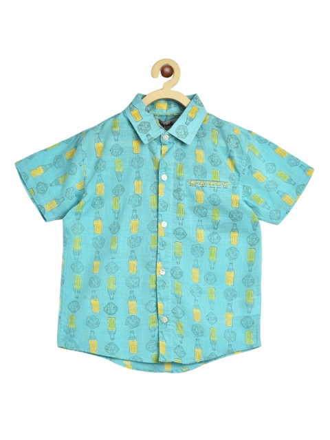 

Fabindia Boys Blue Opaque Printed Casual Shirt