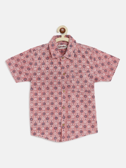 

Fabindia Boys Red Opaque Casual Shirt