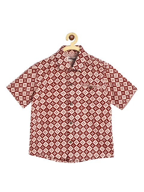 

Fabindia Boys Red & Beige Opaque Printed Casual Shirt