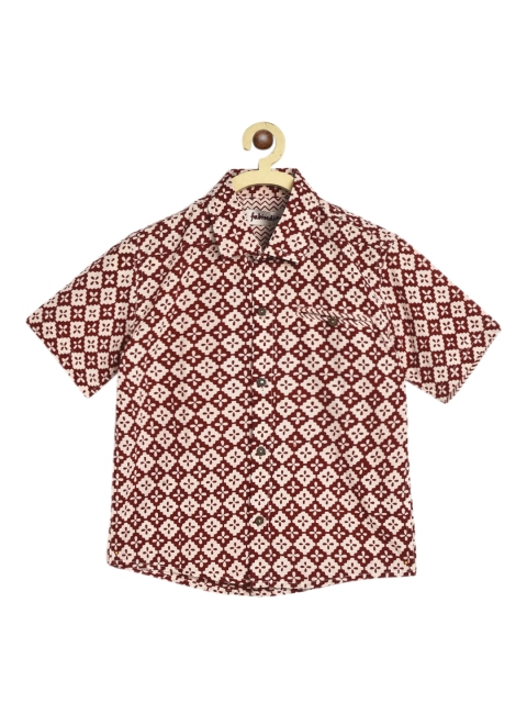 

Fabindia Boys Beige Opaque Printed Casual Shirt